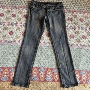 TwentyOne Black Rue21 Jeans 7/8R Blue Medium Wash Skinny Stretch Low Rise